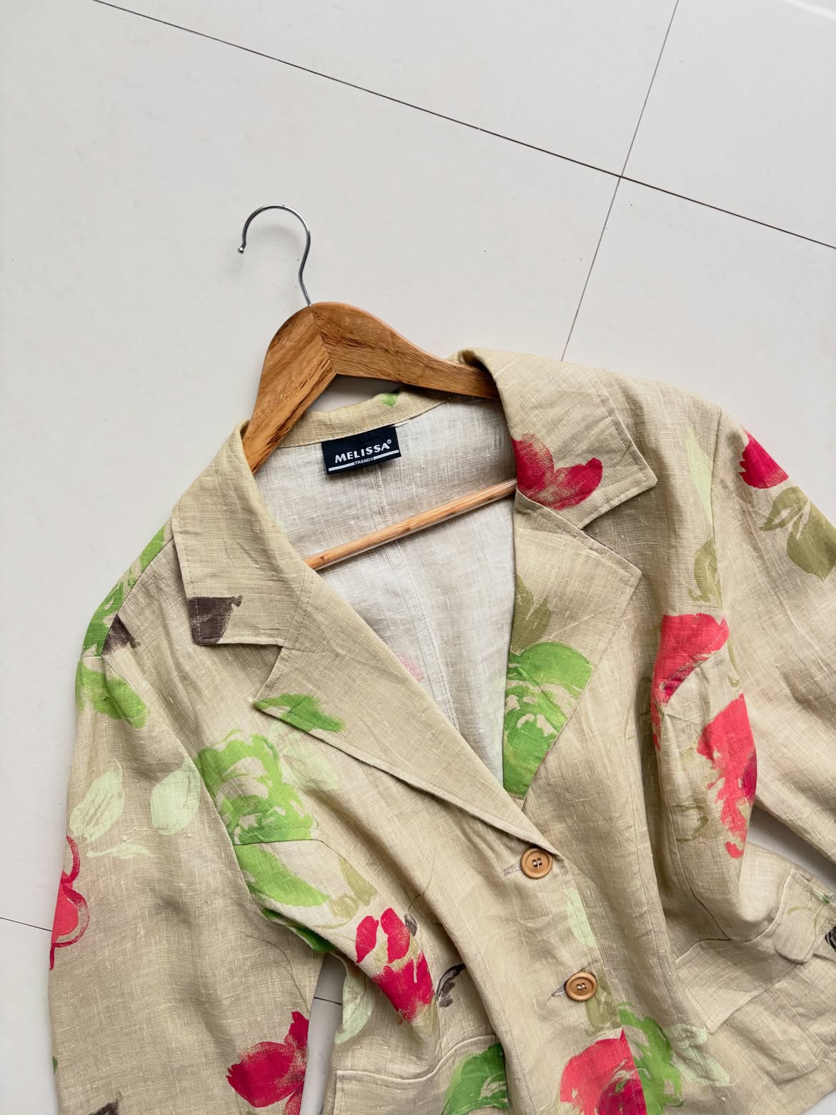 Floral Painted Beige Blazer