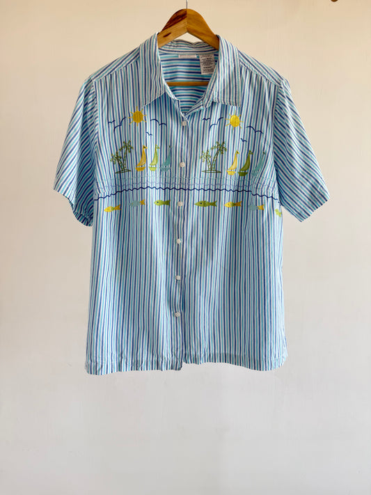 Beach Embroidered Shirt