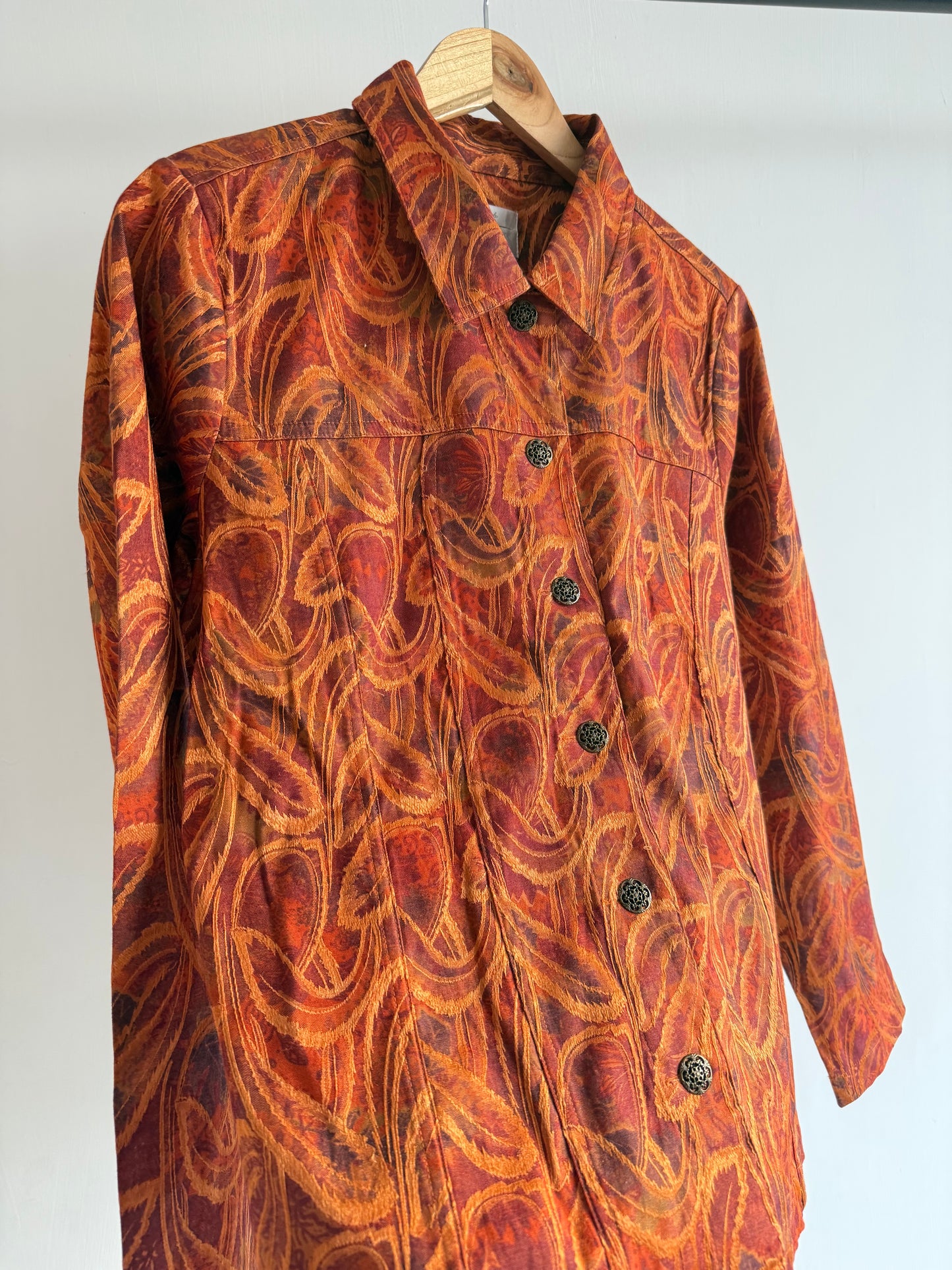 Vintage Rust Abstract Print Jacket