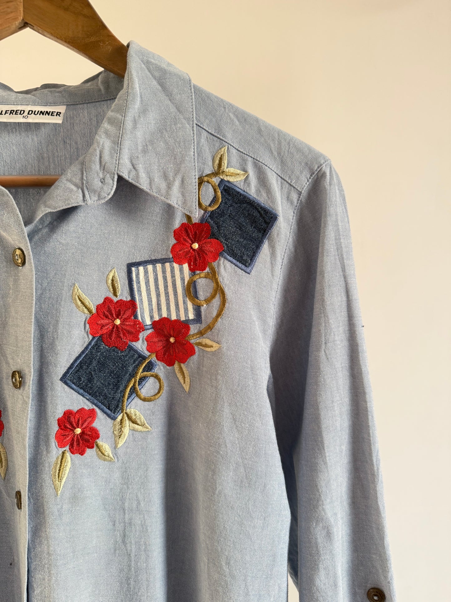 Blue Embroidered Shirt