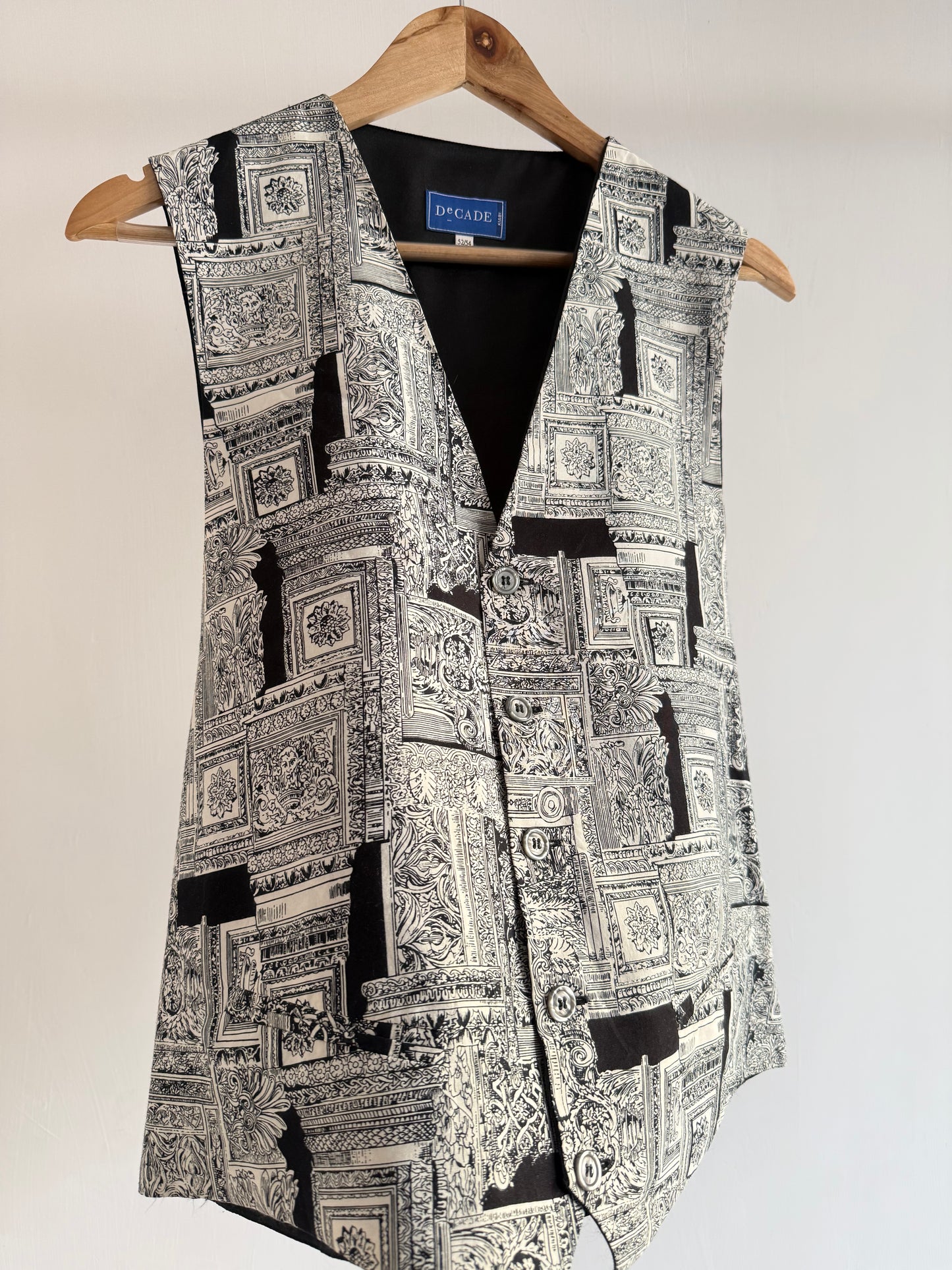 Printed Vintage Vest (B&W)