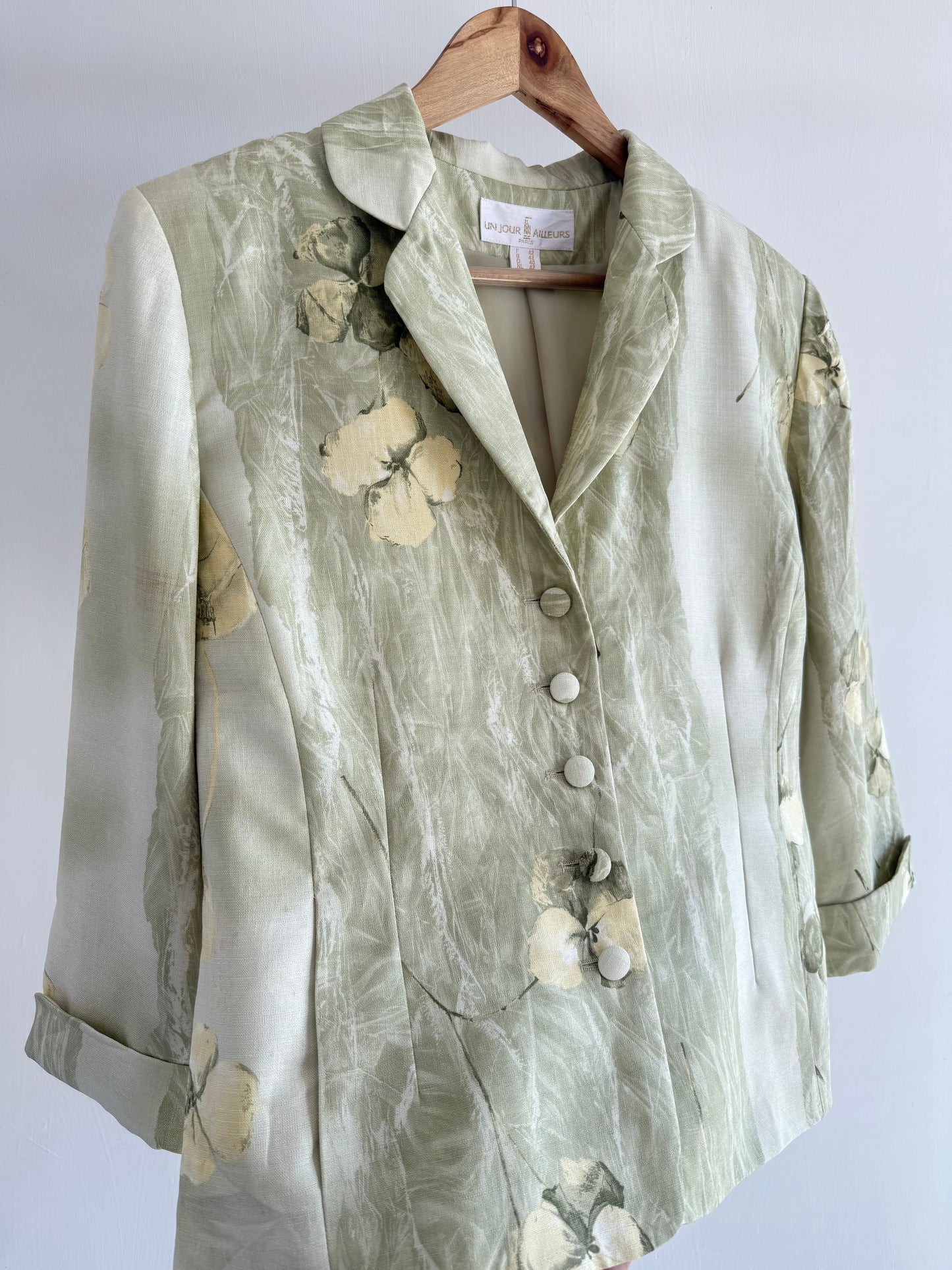 Sage printed blazer