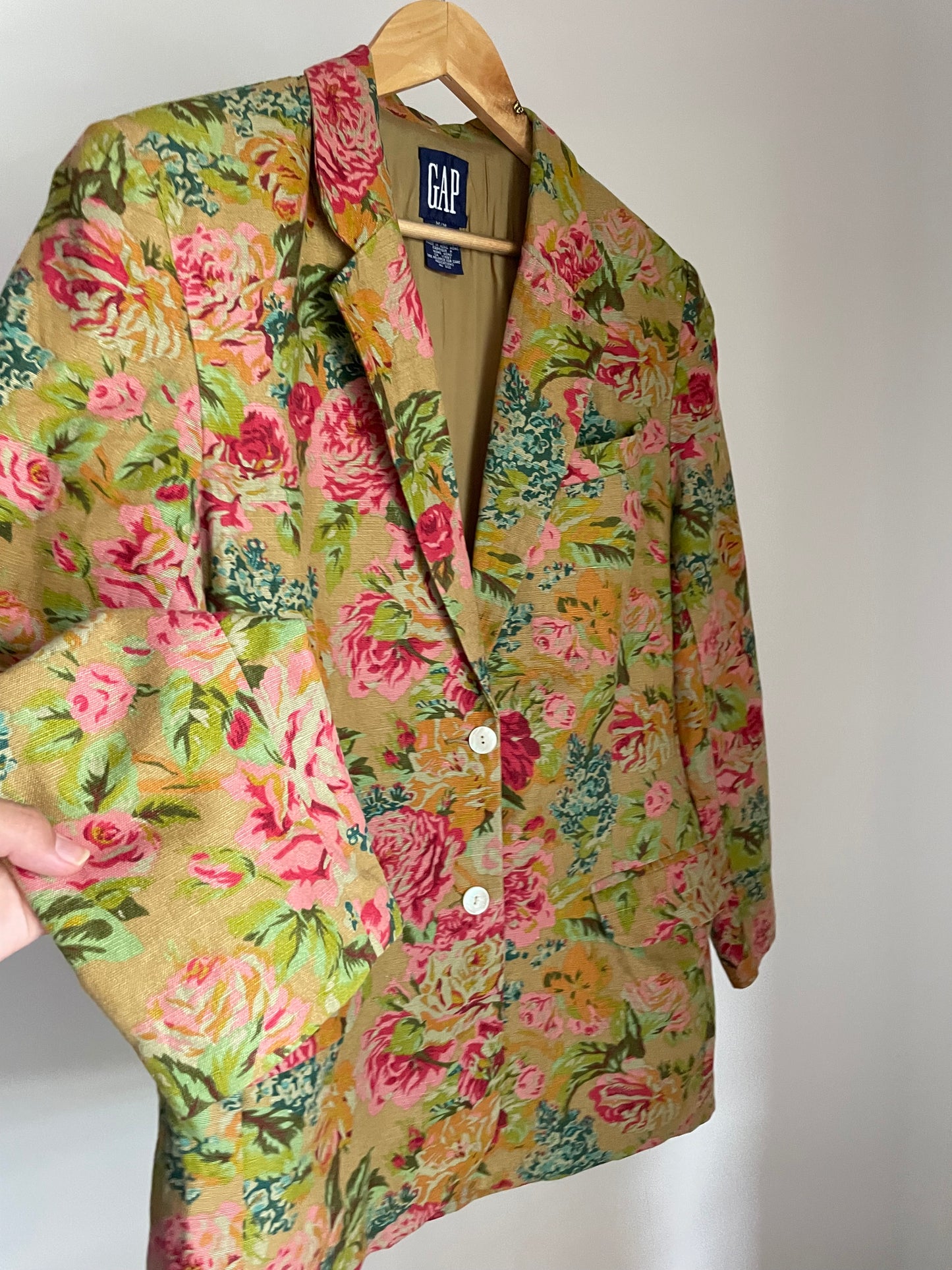 Floral linen blazer