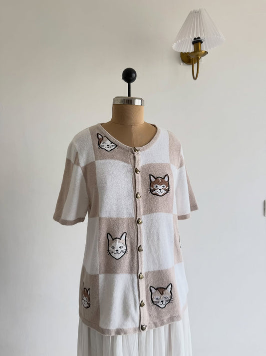 Cat Face Half Cardigan