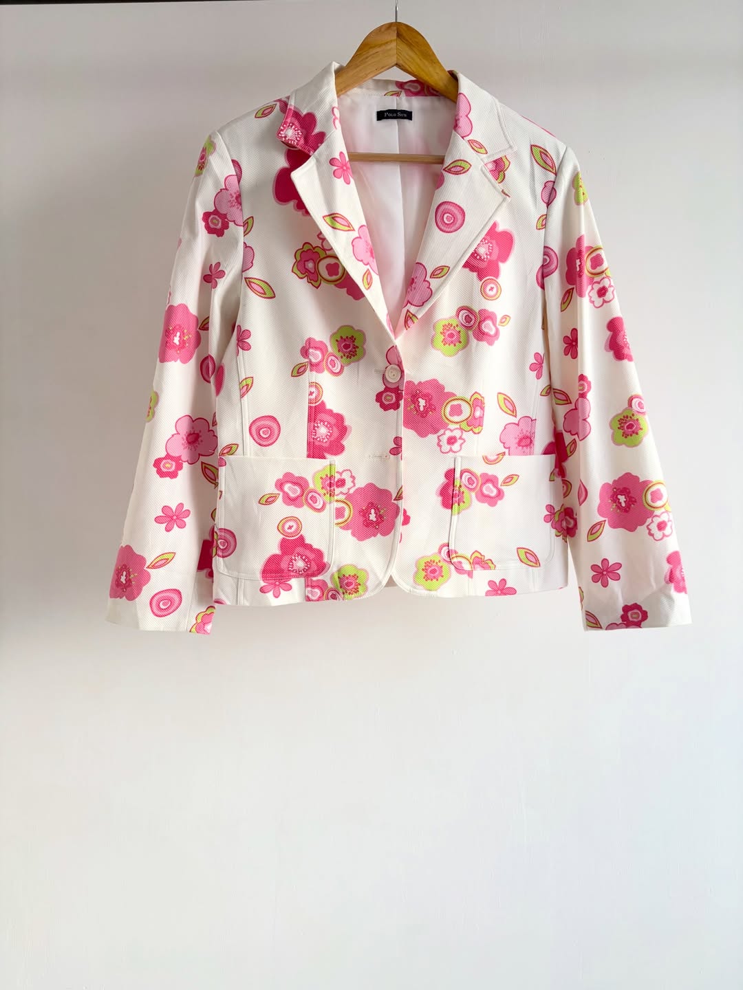 Floral pink & white Printed blazer