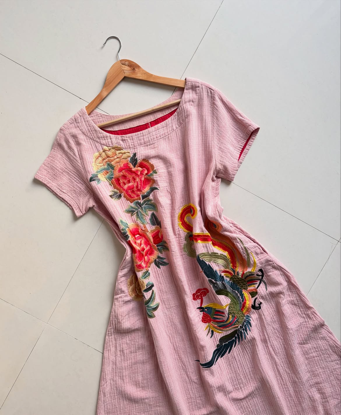 Pink Embroidered Dress