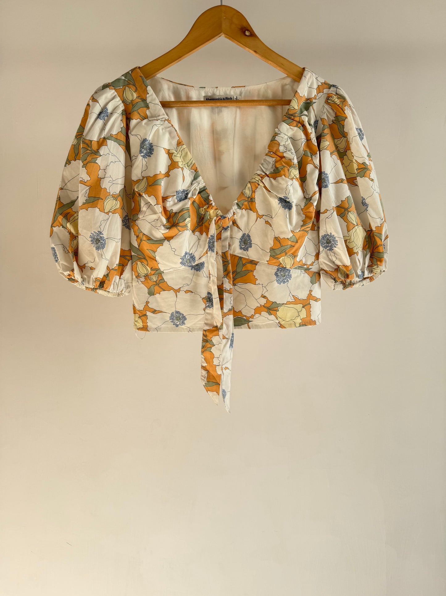 Orange and White Floral Top (Abercrombie & Fitch)