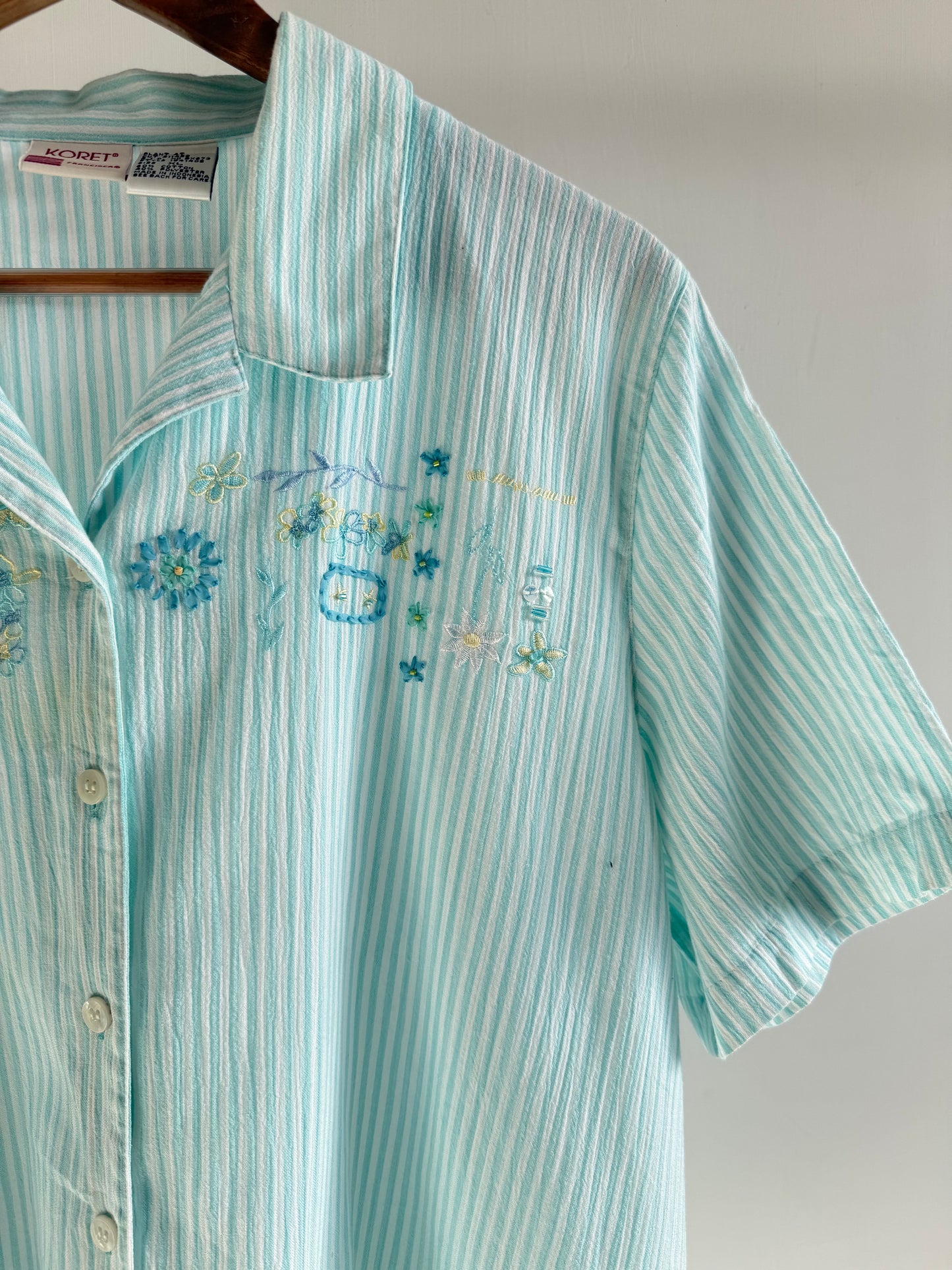 Sea Green Embroidered Shirt