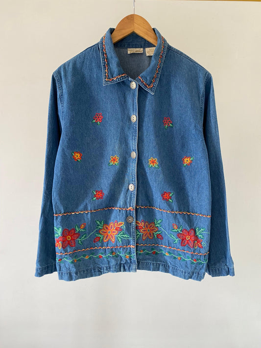 Embroidered Floral Denim Jacket