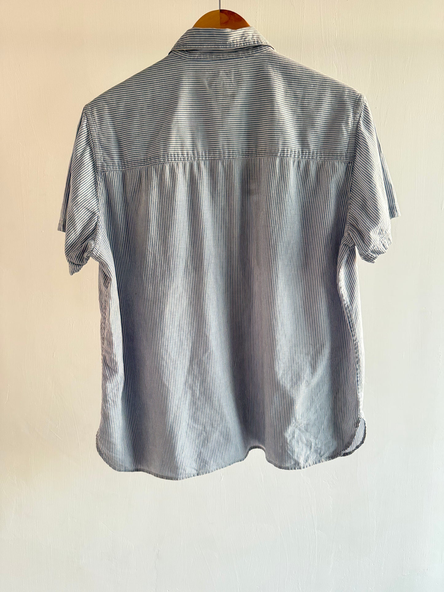 Blue Gingham Embroidered Shirt