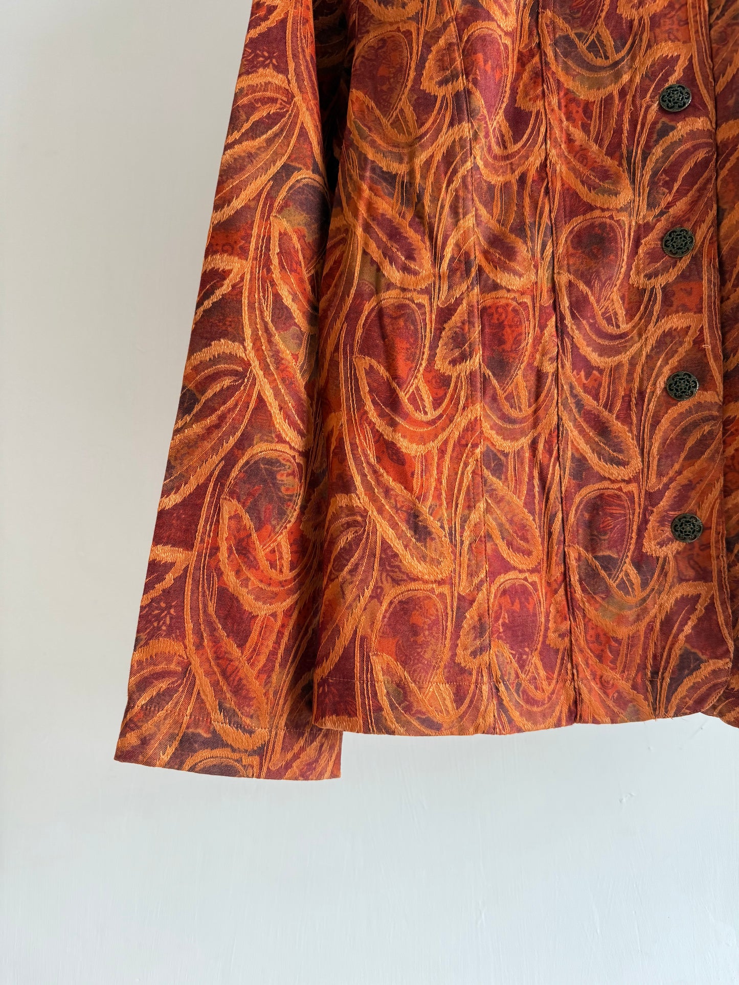 Vintage Rust Abstract Print Jacket