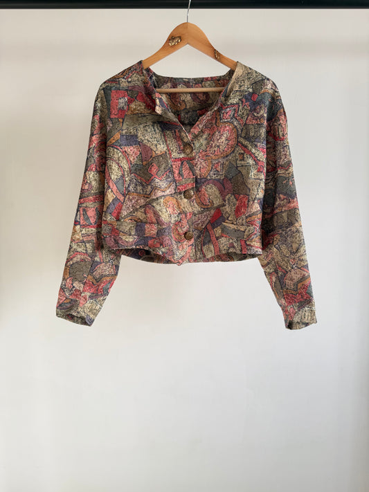 Abstract Print Crop Top