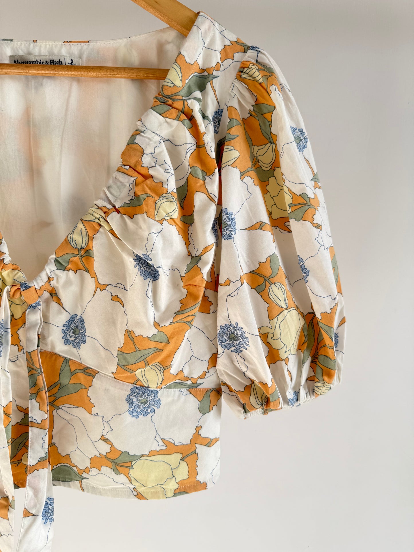 Orange and White Floral Top (Abercrombie & Fitch)