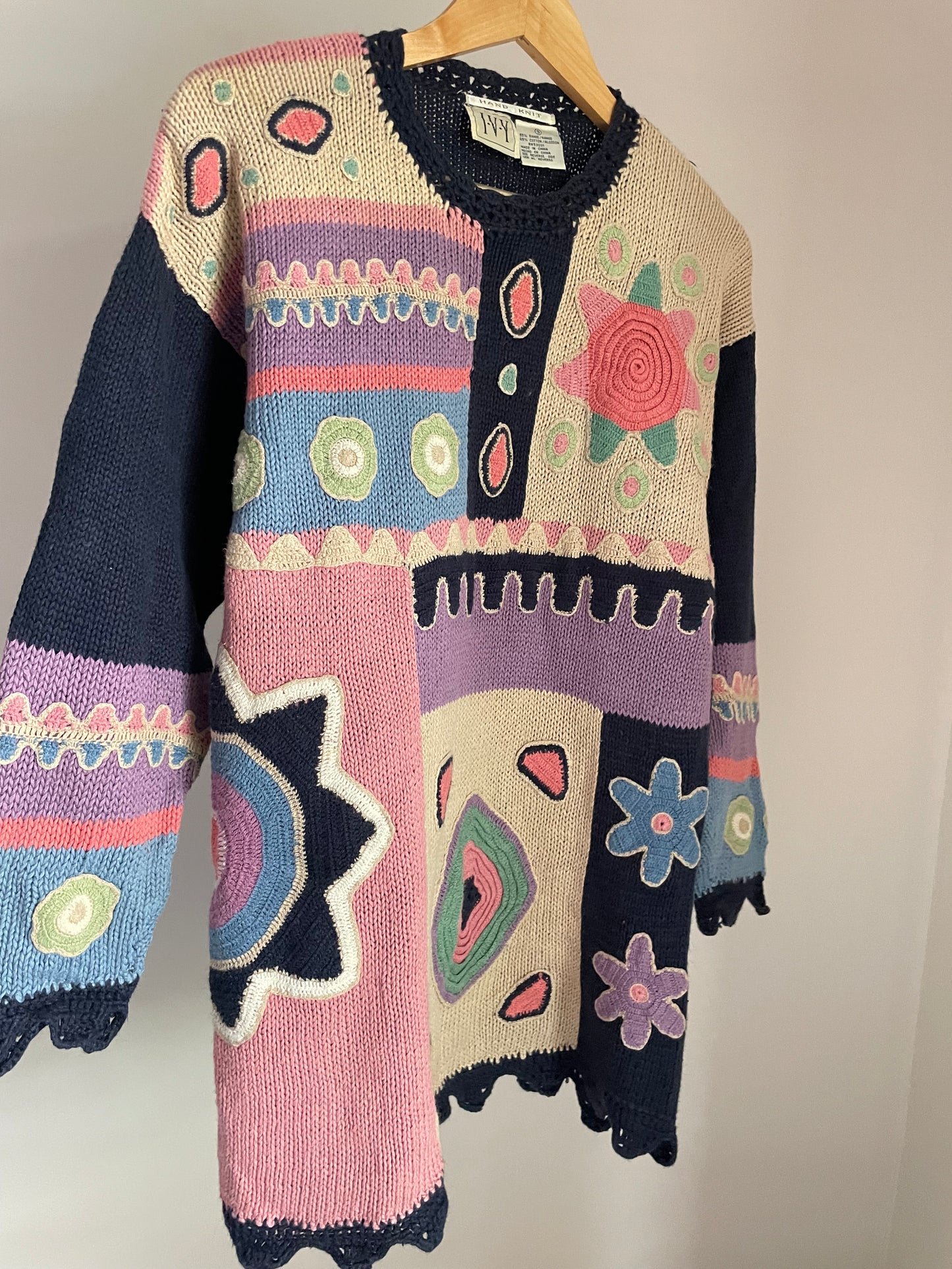 Crochet patchwork pullover