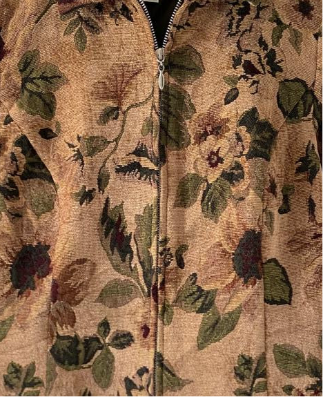 Tapestry floral brown jacket