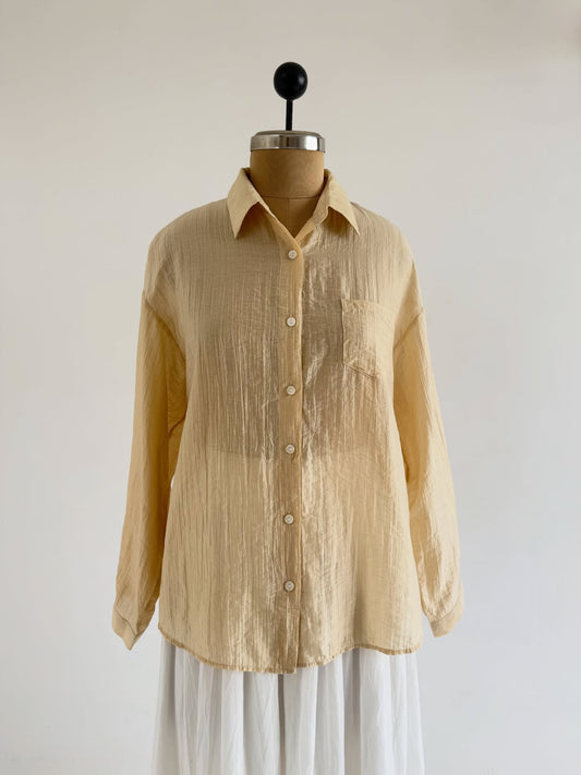 Beige Crinkle Shirt