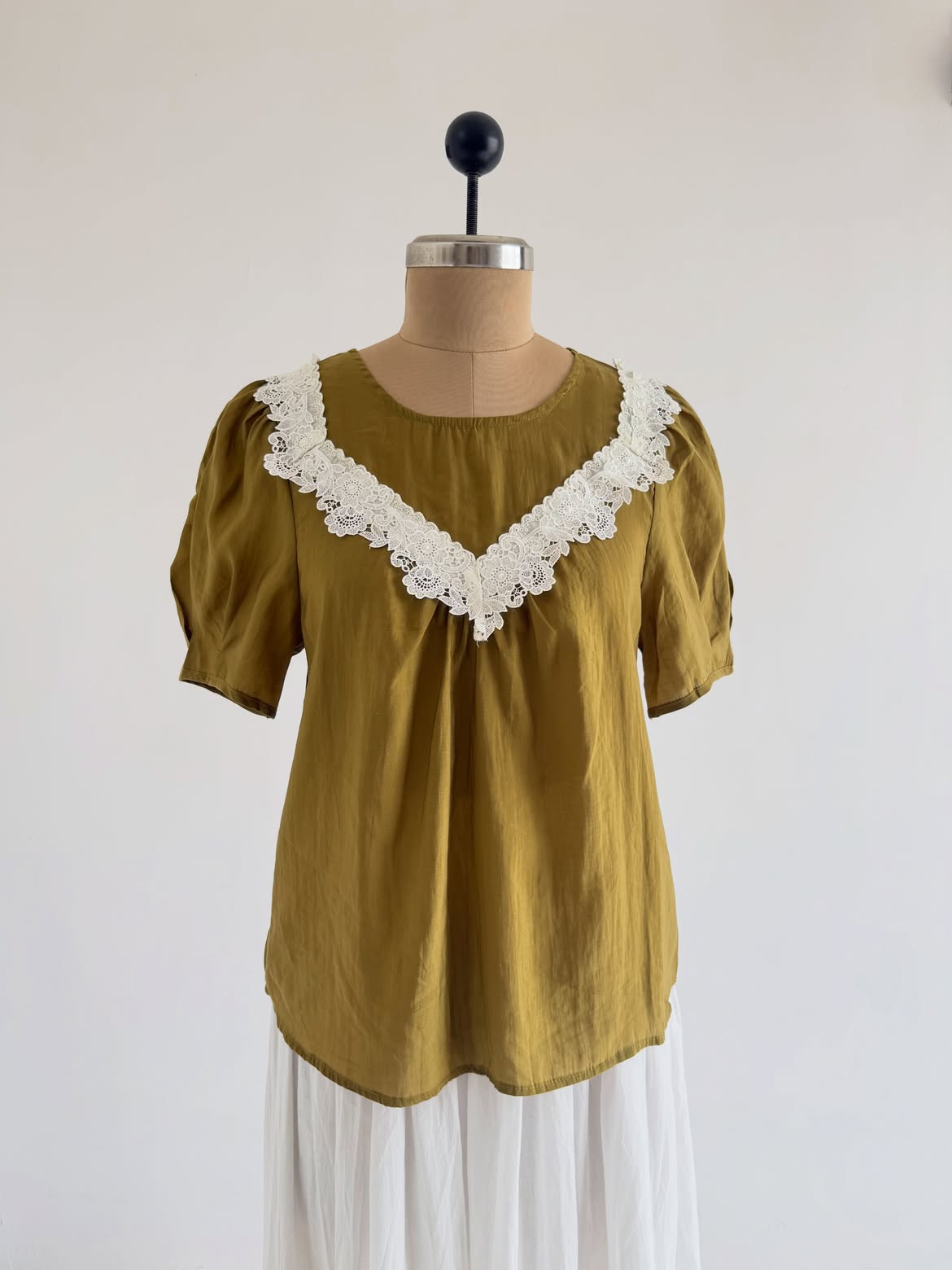 Olive Lace Top