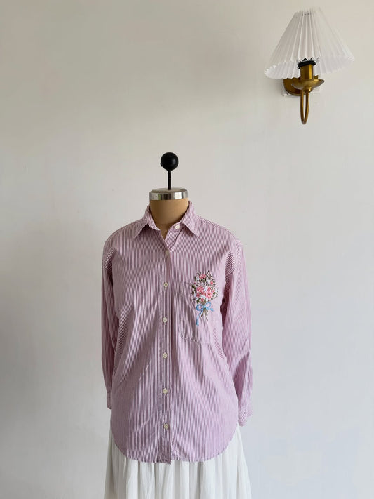 Dusty Rose Embroidered Shirt