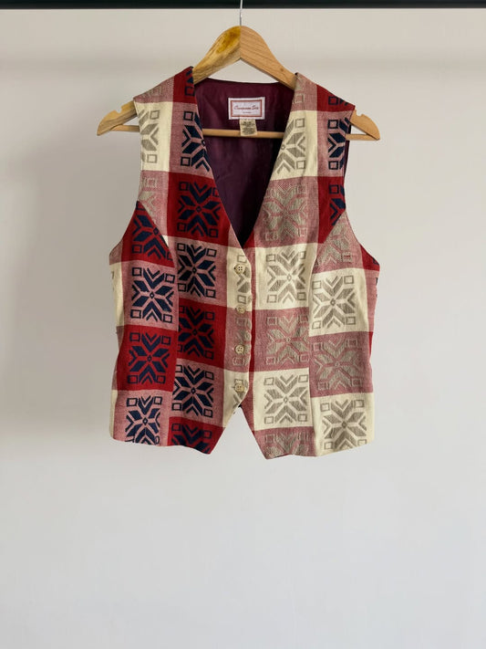 Red and Ivory Vest