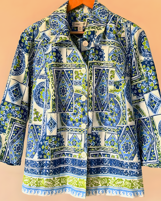 Mediterranean Tile Print Jacket