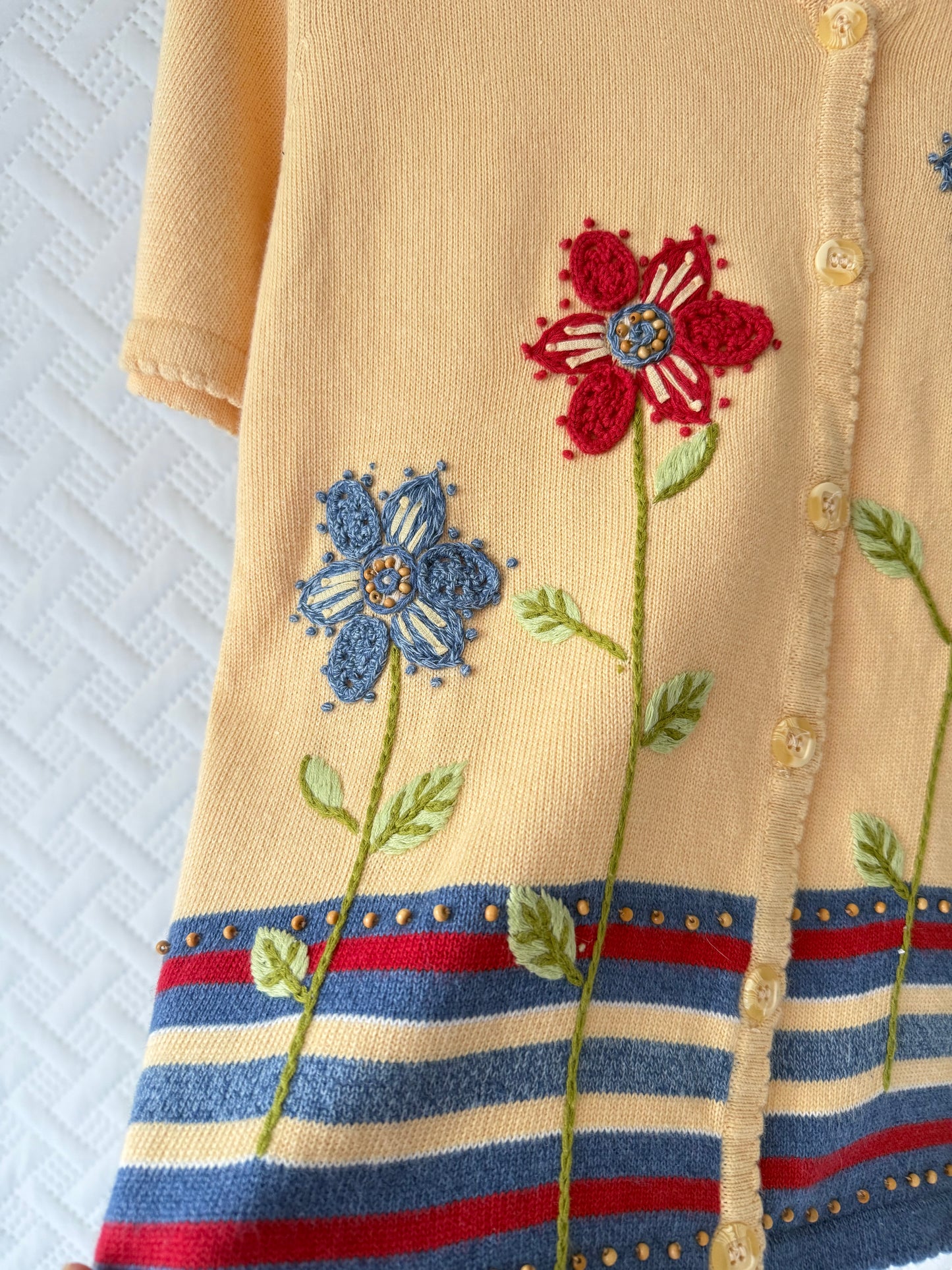 Embroidered floral knit top