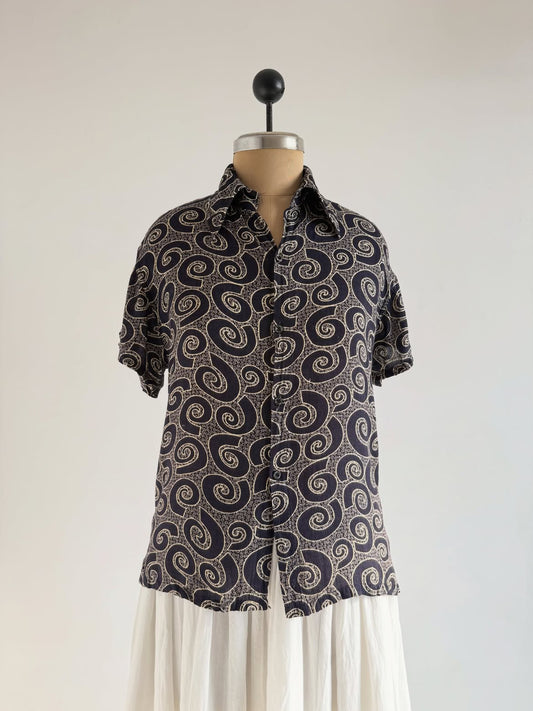 Navy Printed Shirt