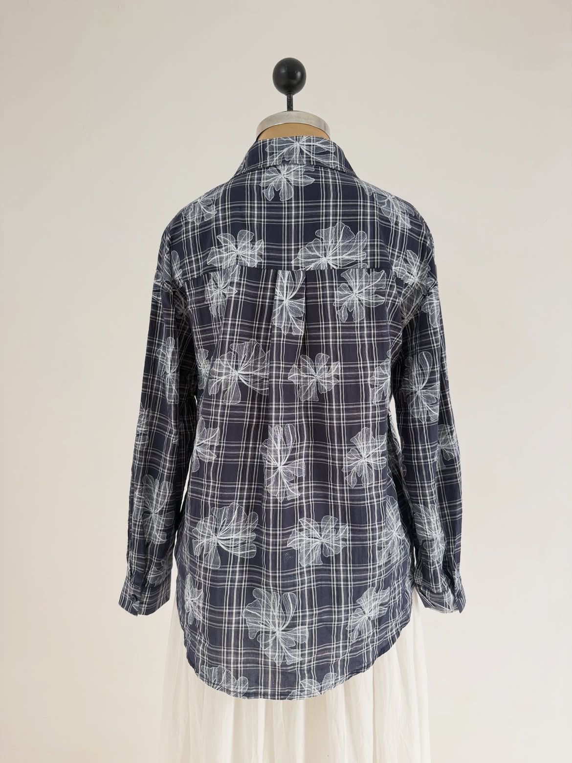 Navy Floral Printed Shirt