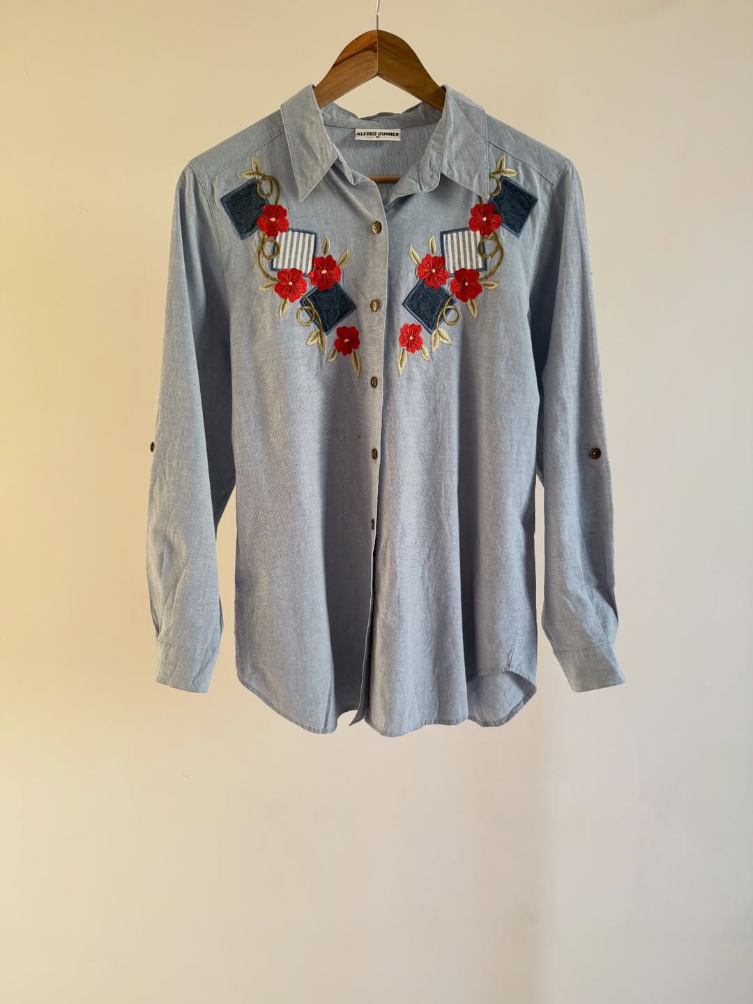 Blue Embroidered Shirt