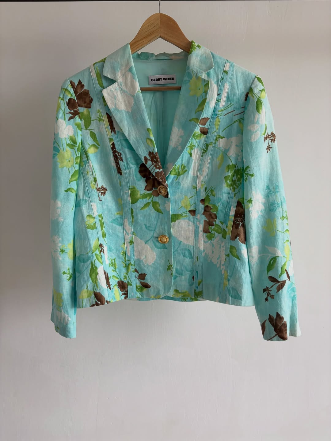Linen floral blazer (Teal)