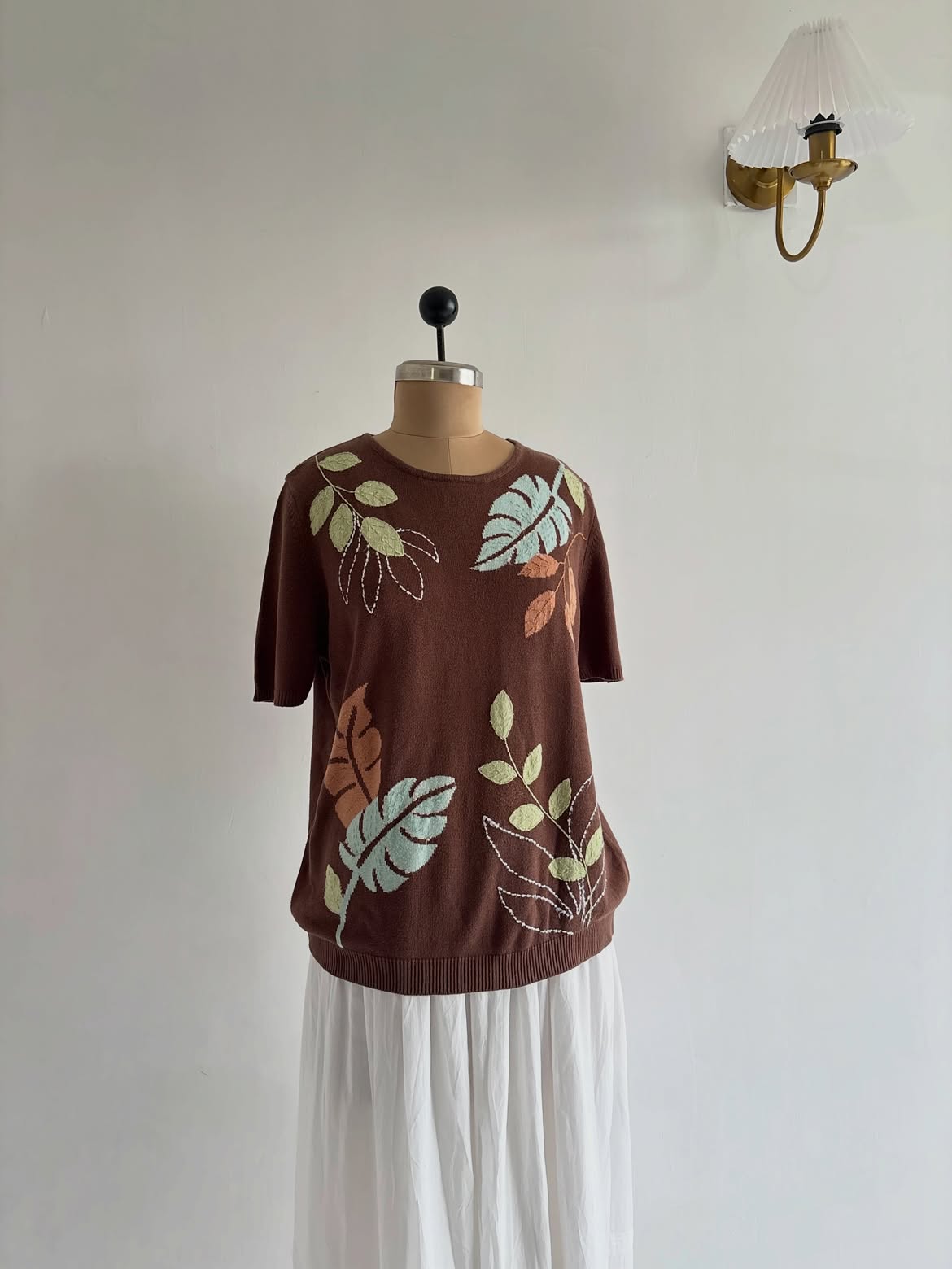 Embroidered Brown Top