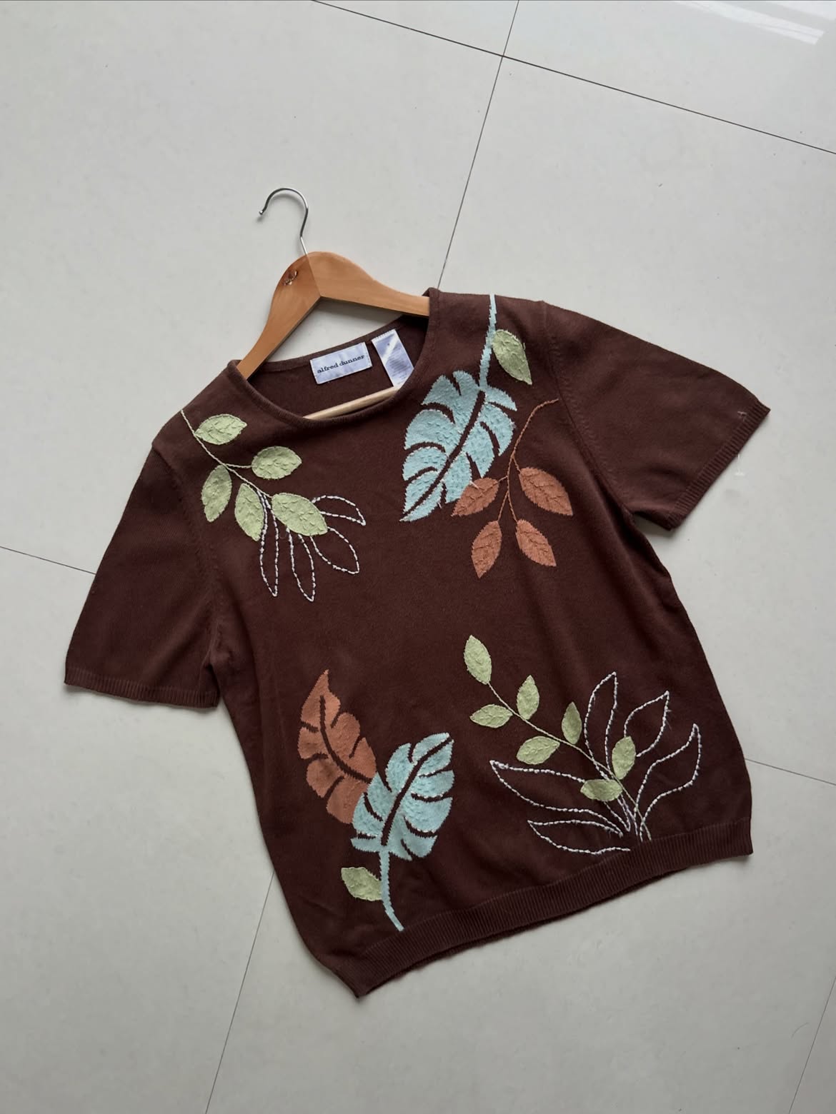 Embroidered Brown Top