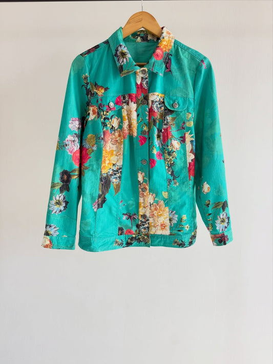 Turquoise floral jacket