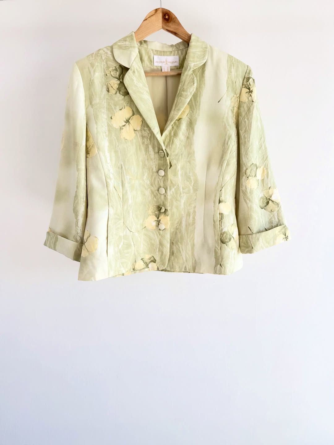 Sage printed blazer