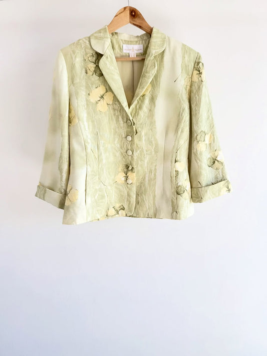 Sage printed blazer