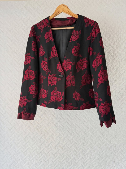 Embossed rose blazer