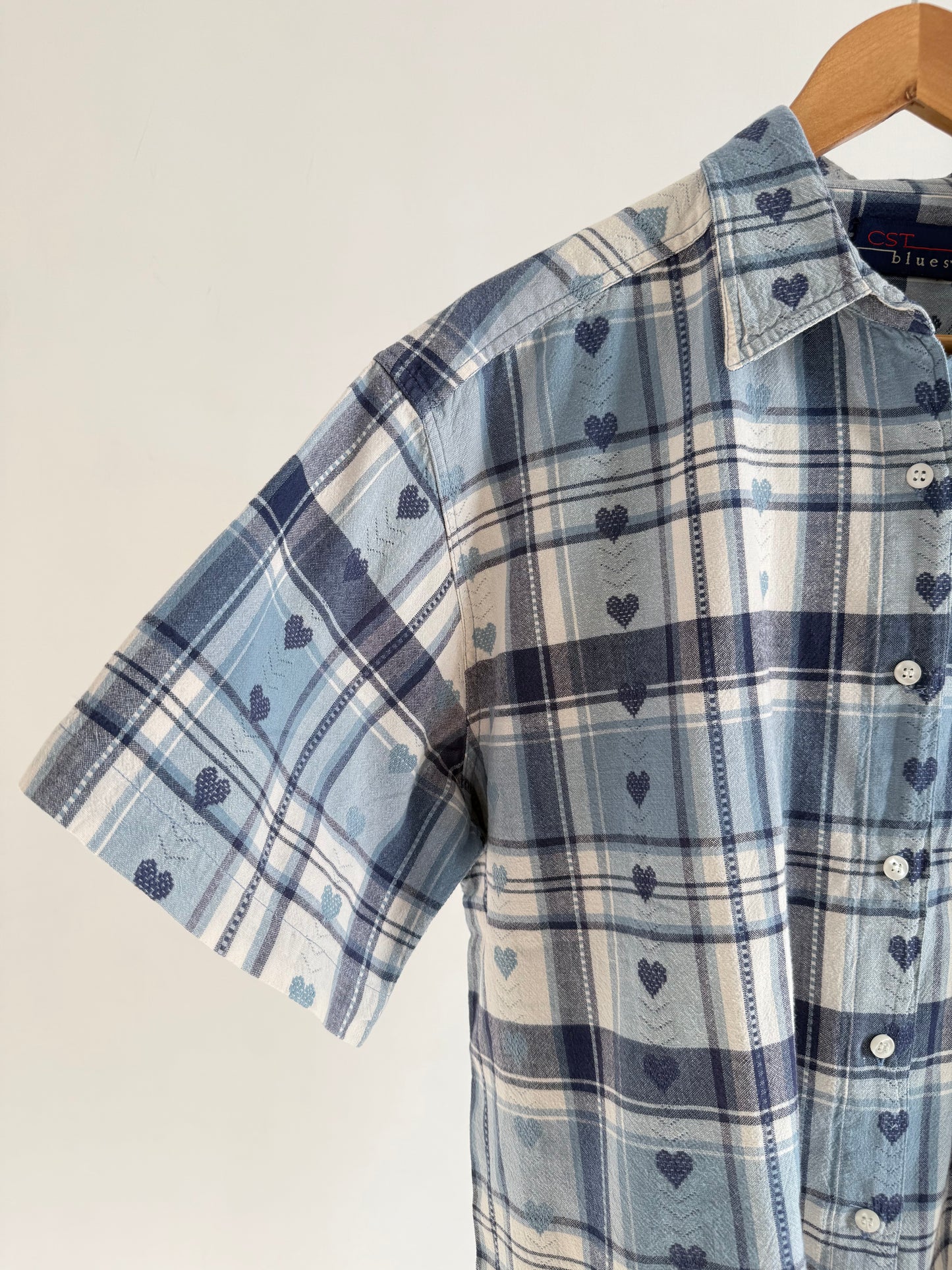Blue Heart embossed shirt