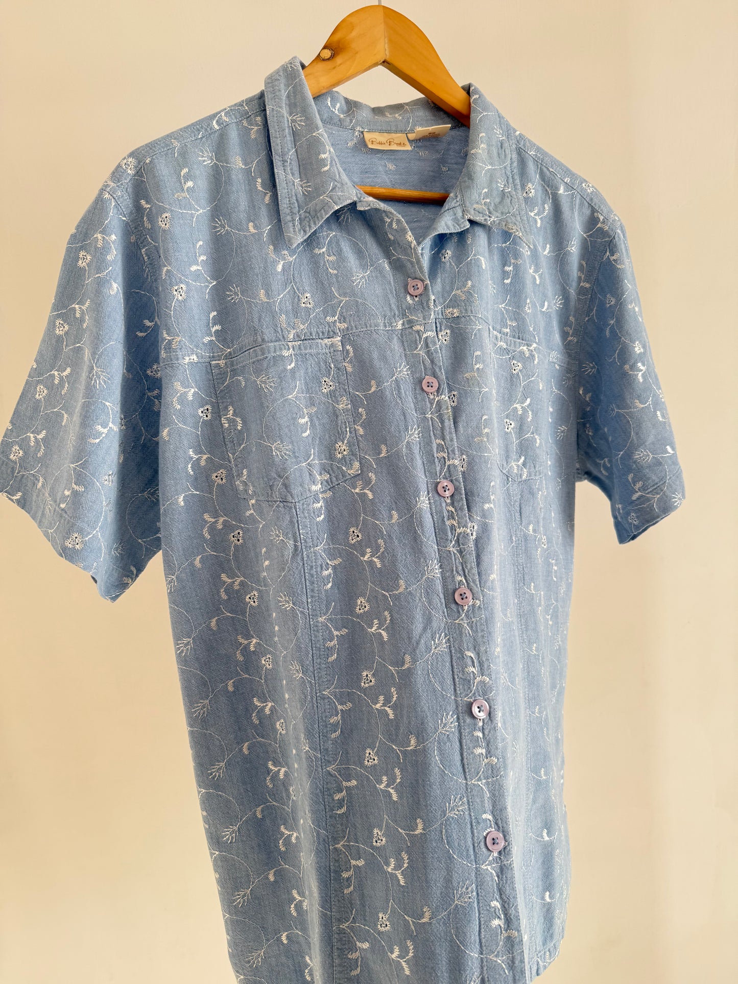 Blue Embroidered Shirt