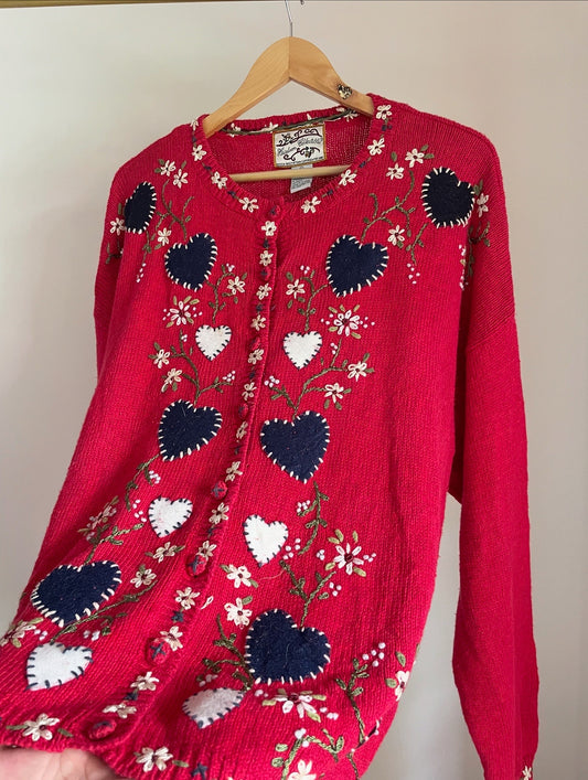 Heart patchwork cardigan