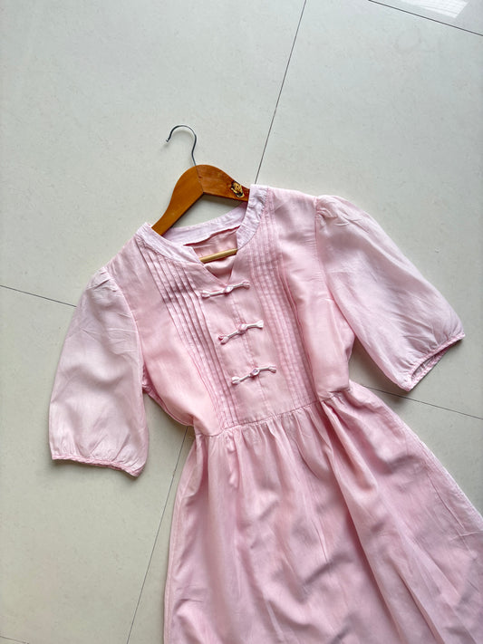 Pink Mandarin silk dress