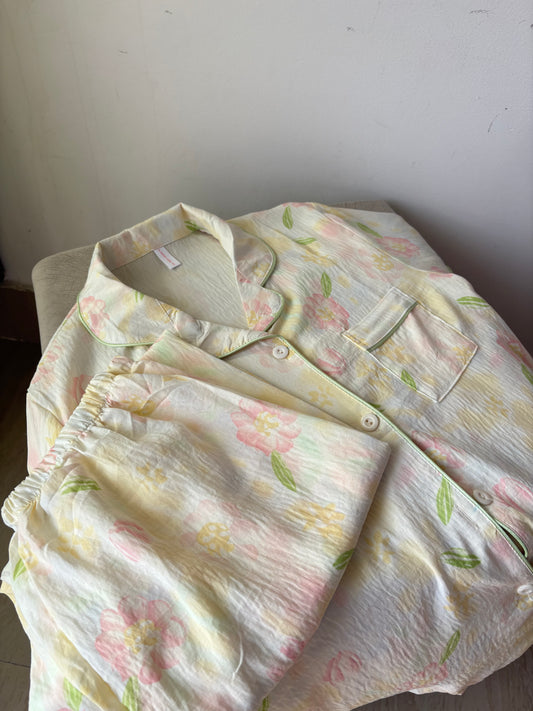 Floral candy night suit