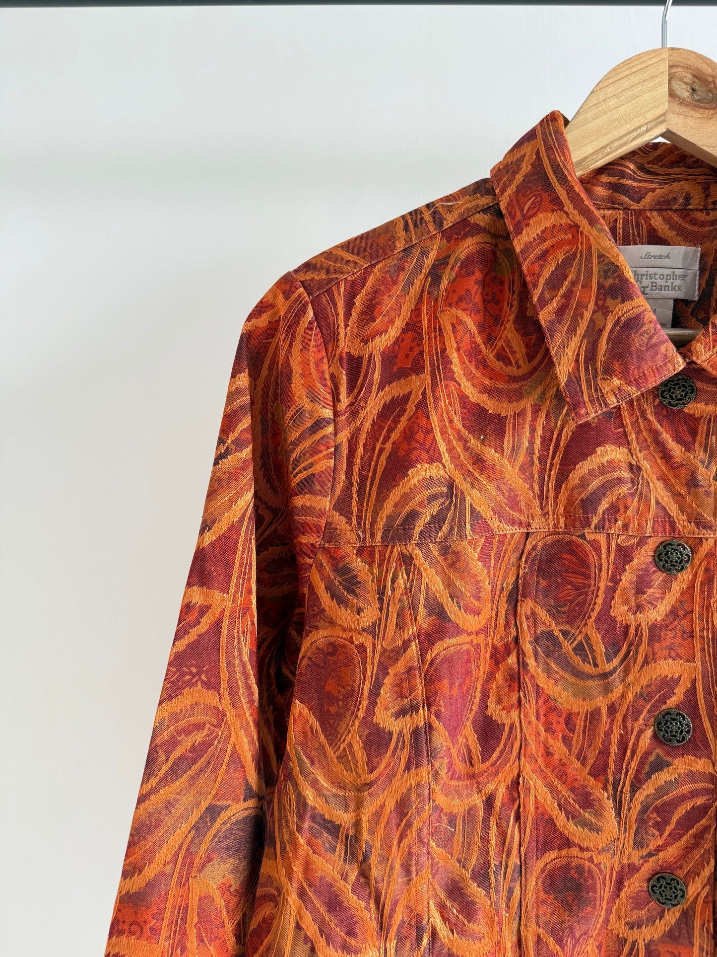 Vintage Rust Abstract Print Jacket