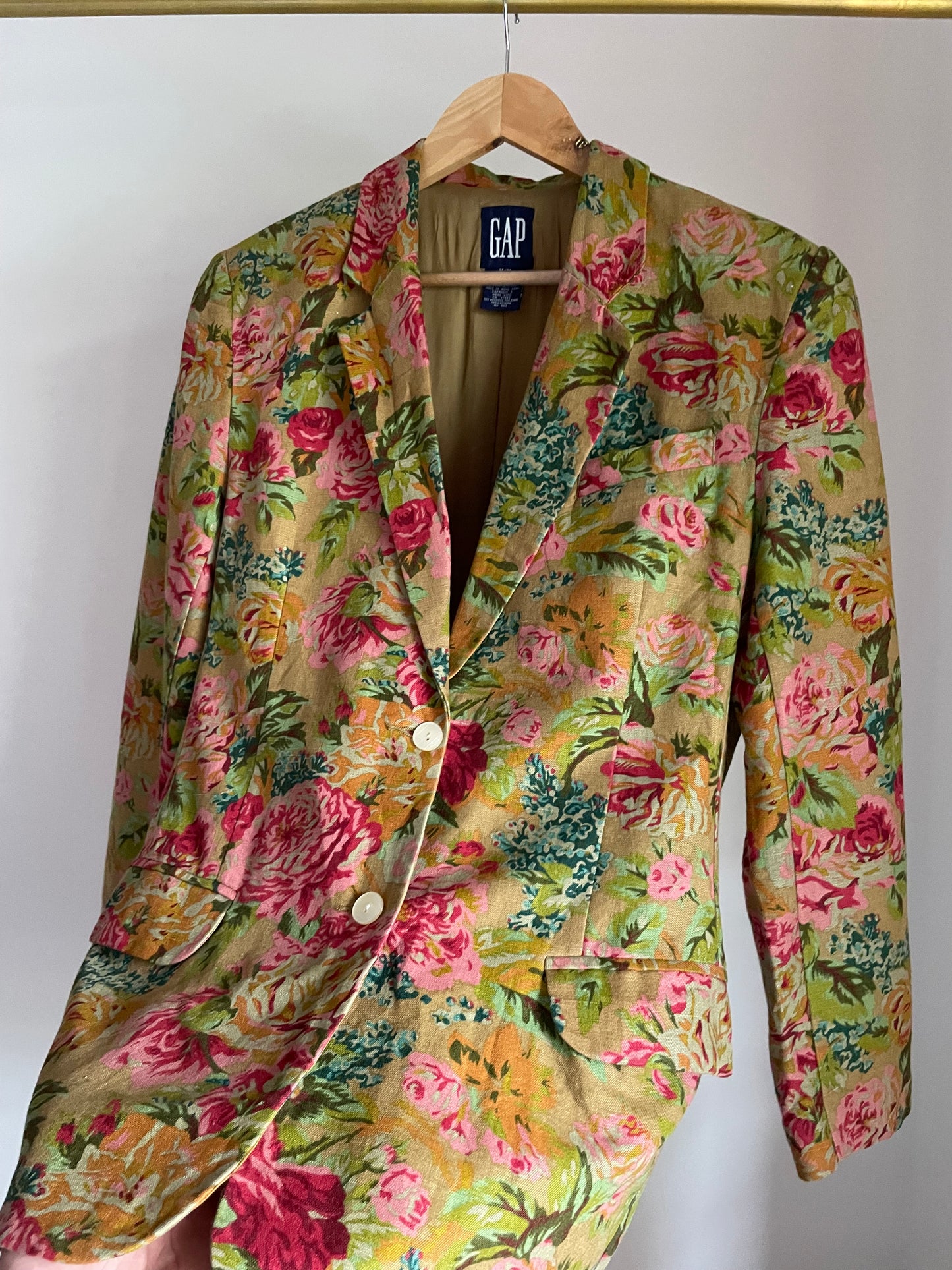 Floral linen blazer