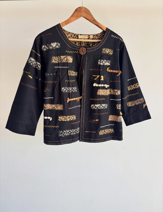 Patchwork black jacket