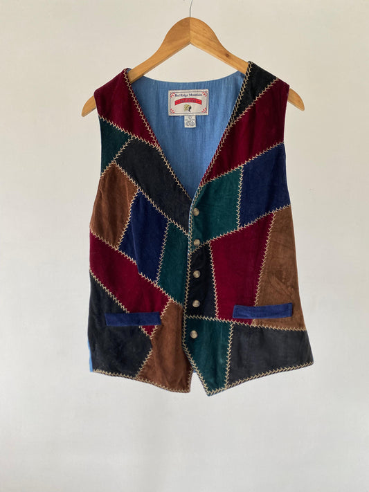 Suede patchwork vest