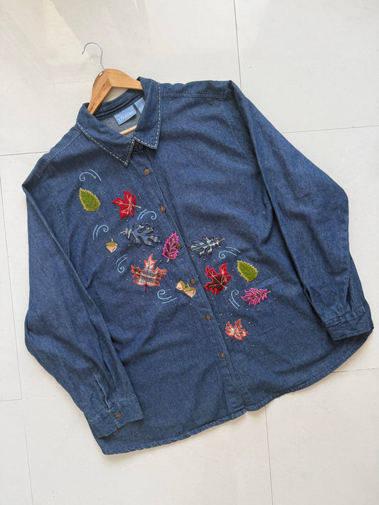 Denim Embroidered Autumn Jacket