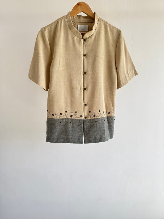 Beige and Grey Shirt