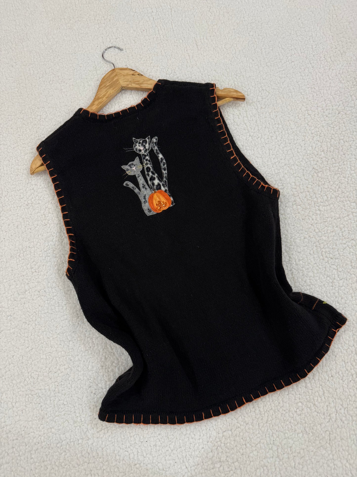 Cat patchwork half cardigan