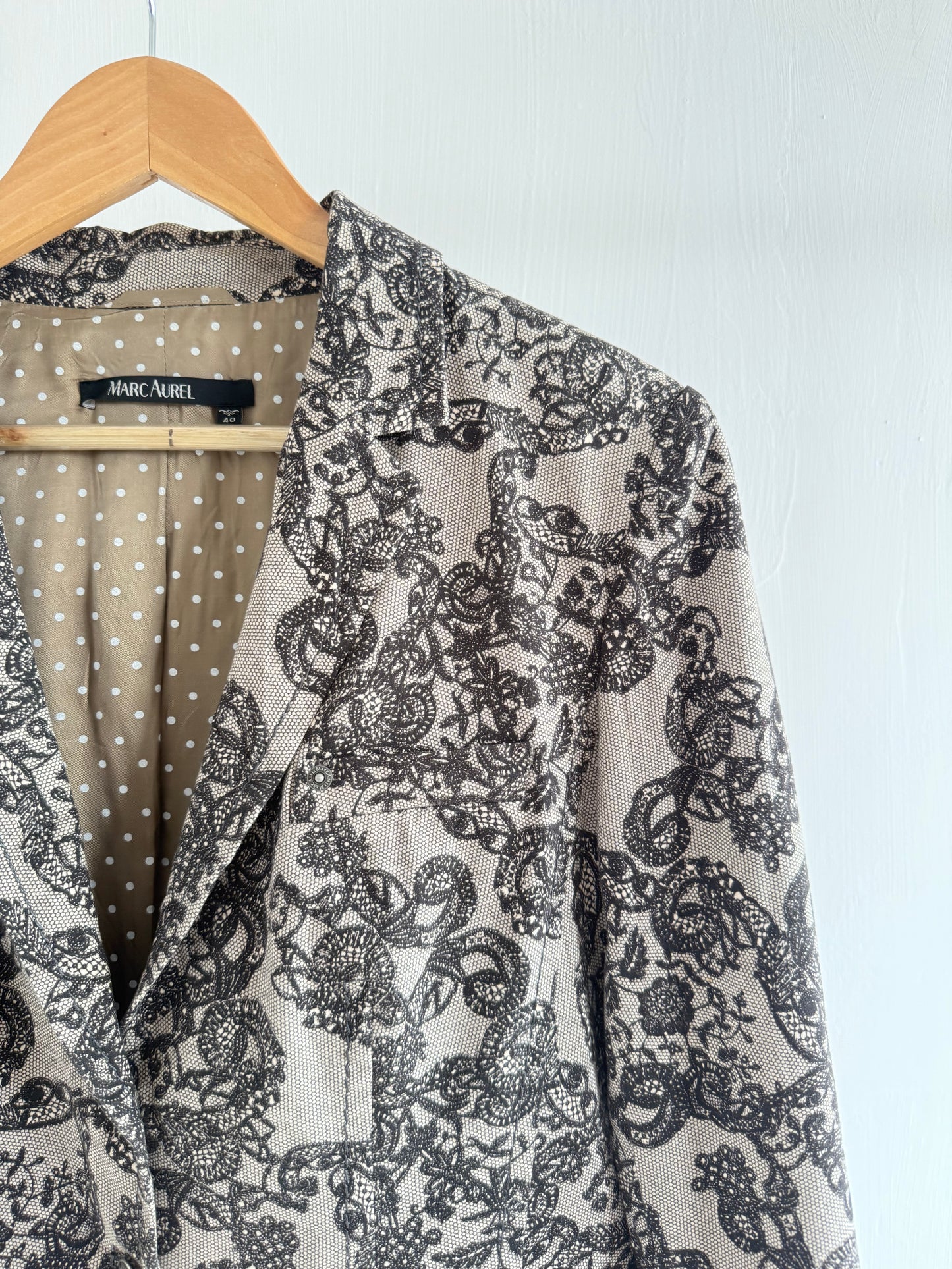 Grey Black Paisley blazer