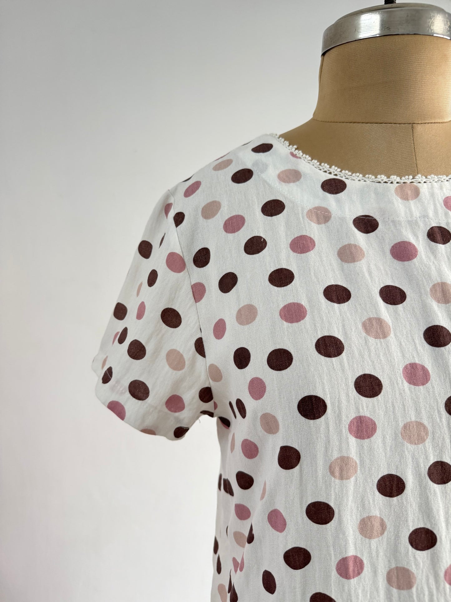White Polka Dot Top