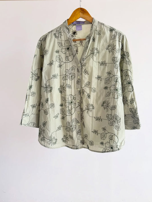 Olive Embroidered Shirt